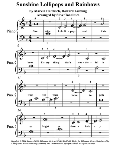 Sunshine, Lollipops And Rainbows (arr. SilverTonalities)