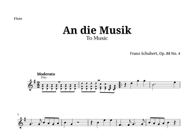 An die Musik (To Music) for Flute (arr. Langanho)