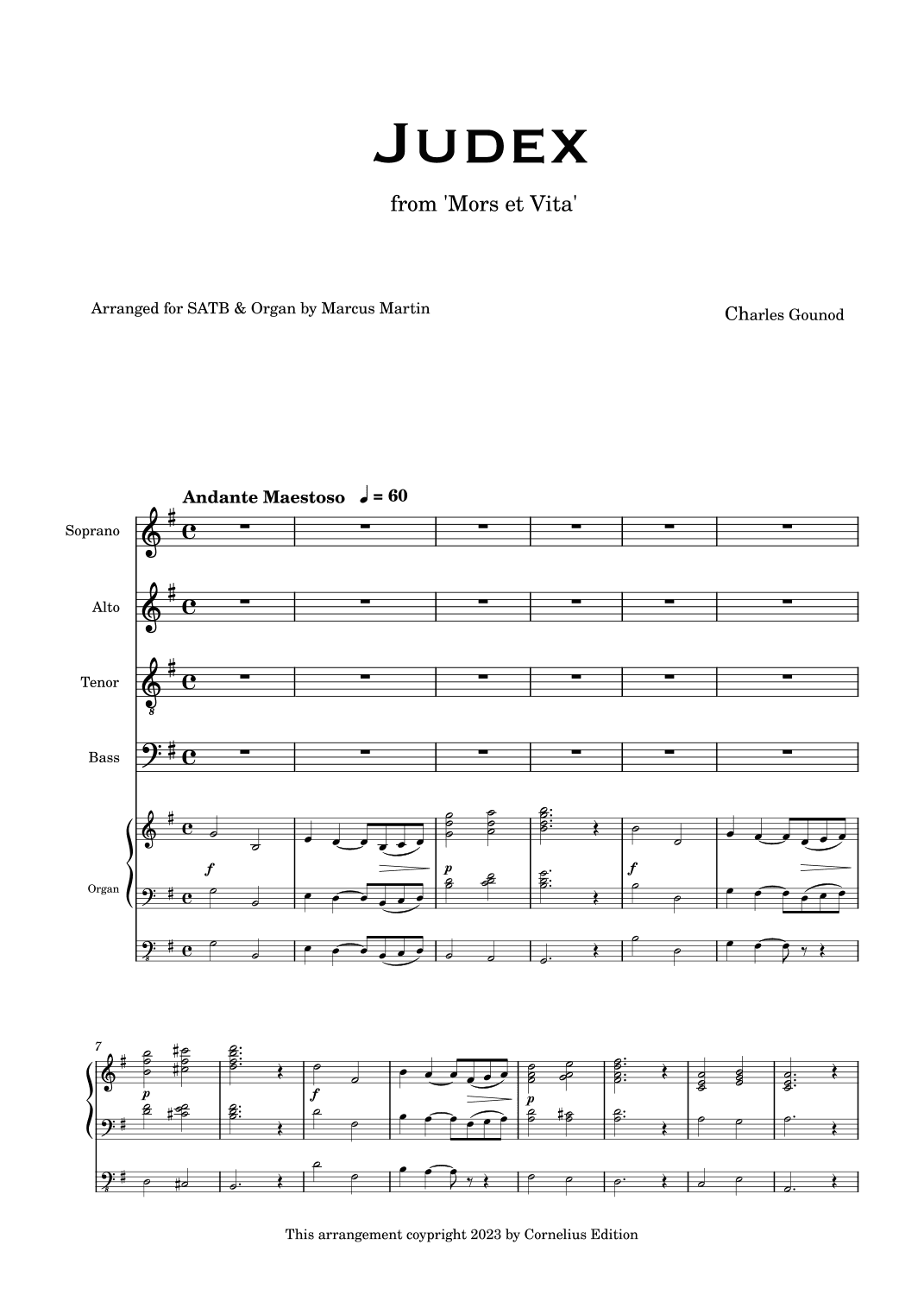 Judex from 'Mors et Vita' for choir and organ (arr. Marcus Martin)