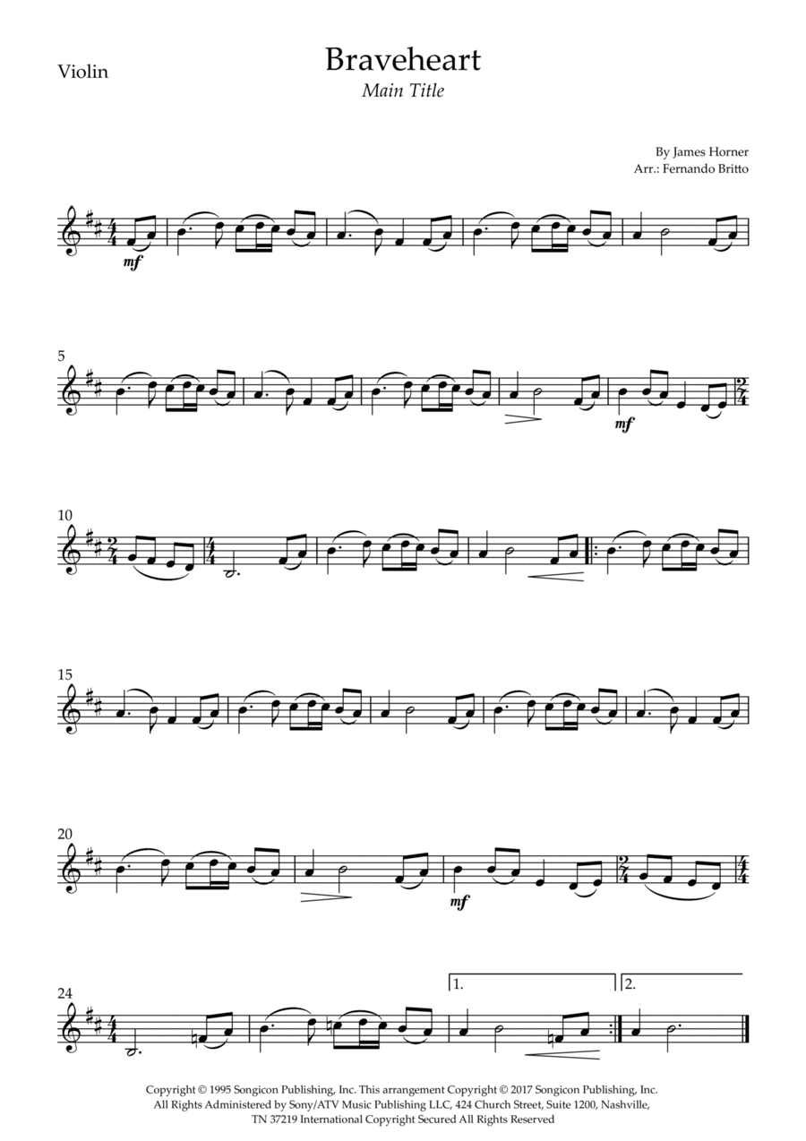 Braveheart - Main Title (arr. Fernando Britto)