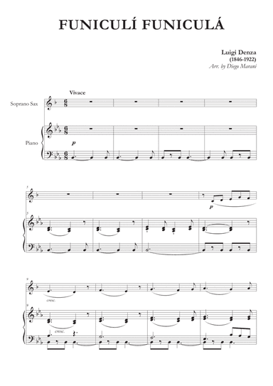 Funiculì Funiculà for Soprano Saxophone and Piano (arr. Diego Marani)