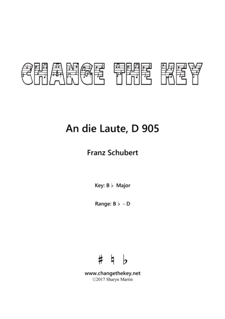 An die Laute - Bb Major (arr. Change the Key)