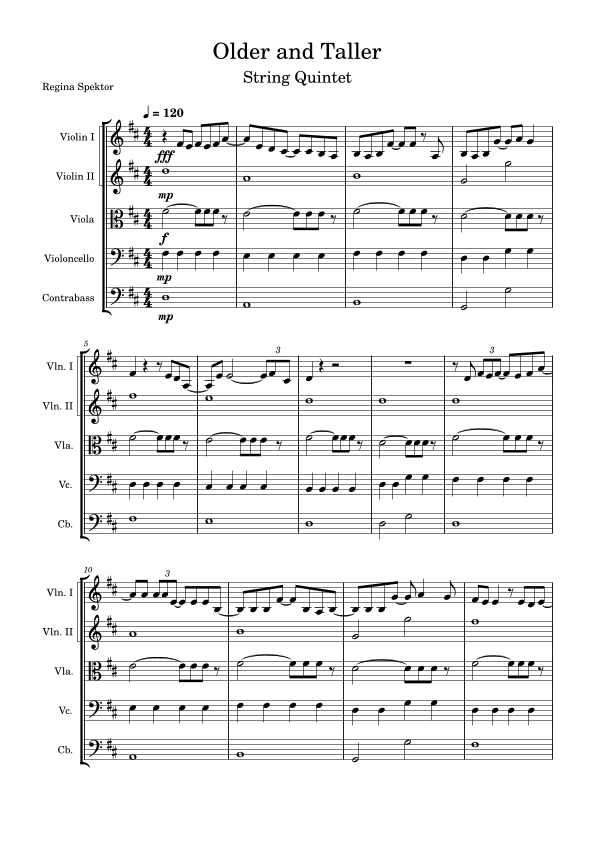 Older And Taller (arr. Zuzu Davis)