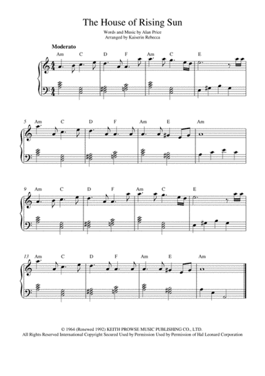 The House Of The Rising Sun (arr. Kaiserin Rebecca)