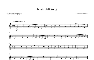 Irish Folksong for Uilleann Bagpipes (arr. Doug Clyde)