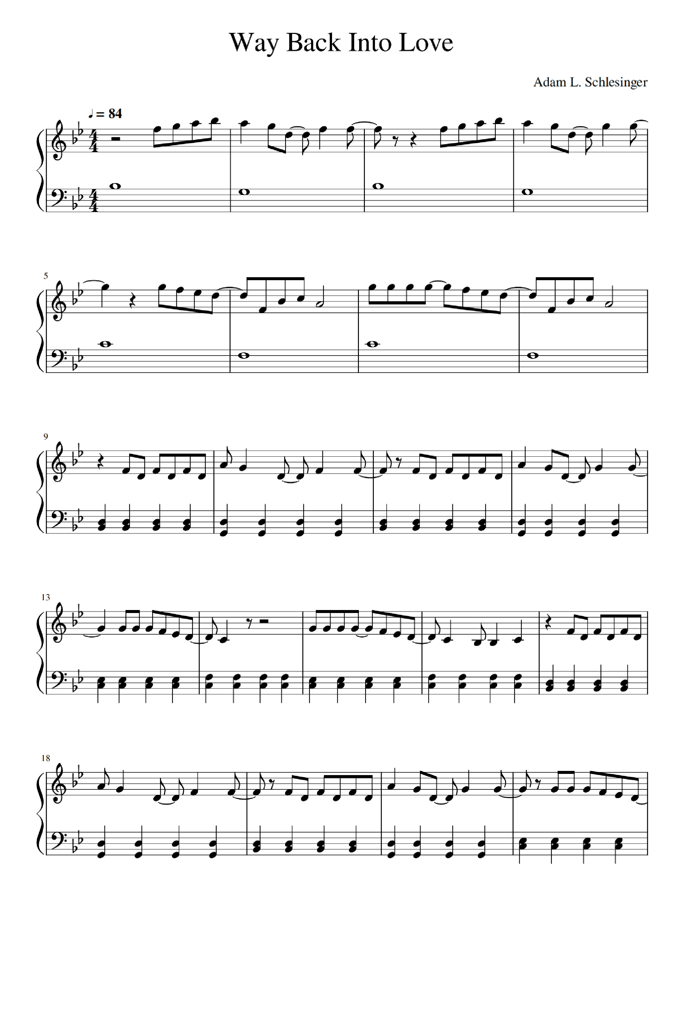 Way Back Into Love (arr. Adam Schlesinger)