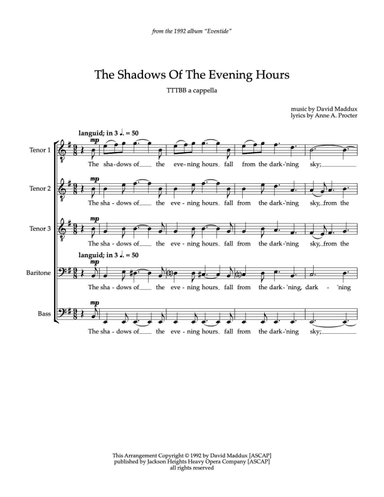 The Shadows Of The Evening Hours (from "Eventide") (arr. David Maddux)
