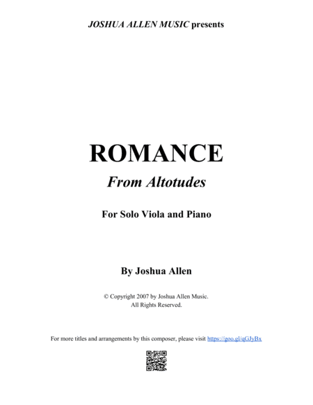 Romance for Viola and Piano