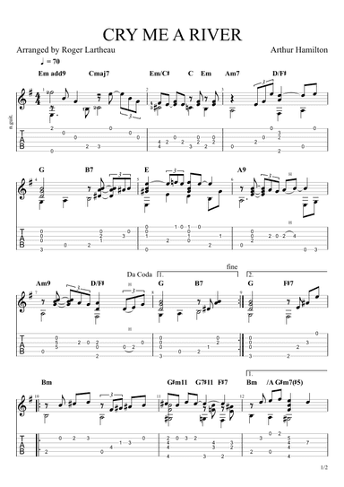 Cry Me A River (arr. Roger Lartheau)