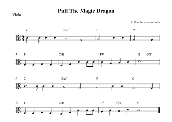 Puff The Magic Dragon (arr. Wesley S. SIlva)