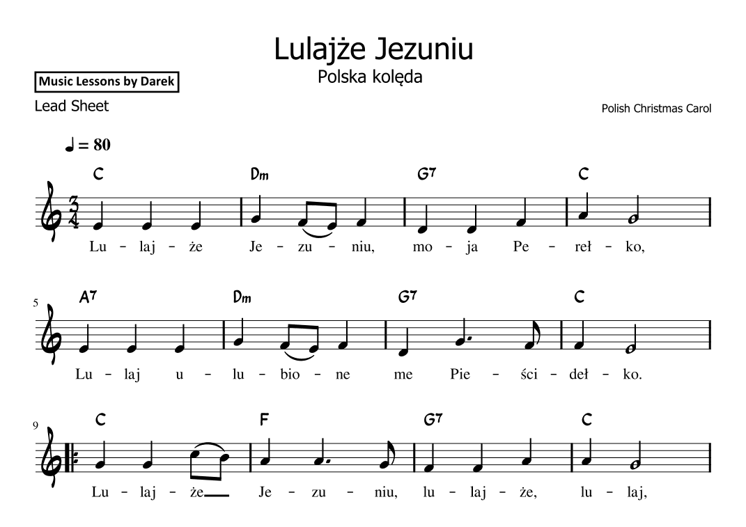 Lulajze Jezuniu (Polish Christmas Carol) [Lead Sheet] (arr. Darek)