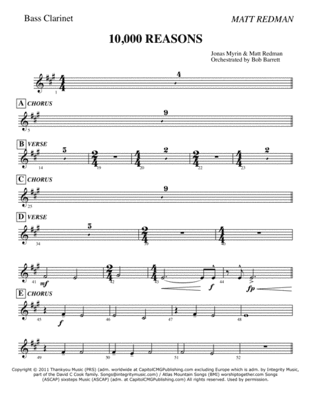 10,000 Reasons (Bless The Lord) (arr. Bob Barrett)