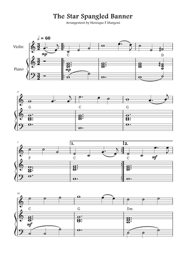 The Star-Spangled Banner (arr. Henrique F Mangoni)