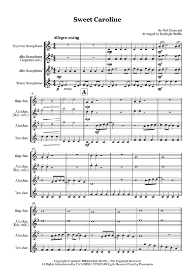Sweet Caroline (arr. Kayleigh Huelin)