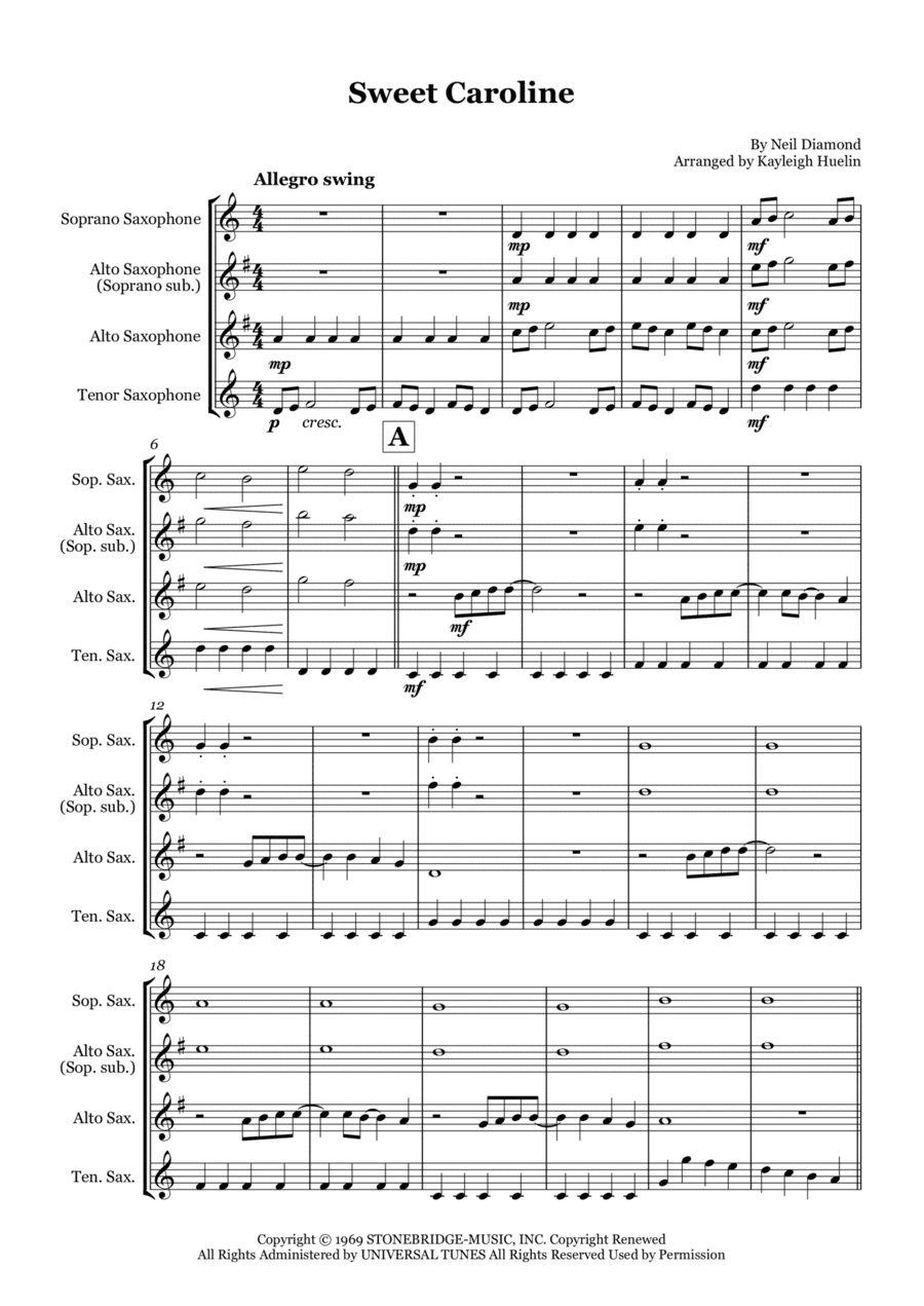 Sweet Caroline (arr. Kayleigh Huelin)