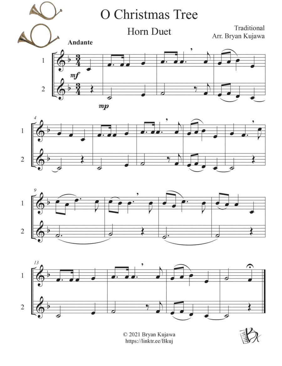 O Christmas Tree French Horn Duet (arr. Bryan Kujawa)
