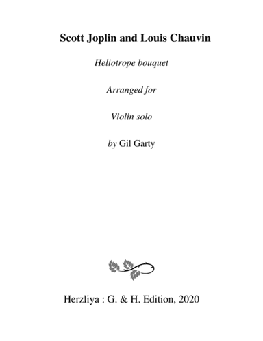Heliotrope bouquet (arrangement for violin solo) (arr. Gil Garty)