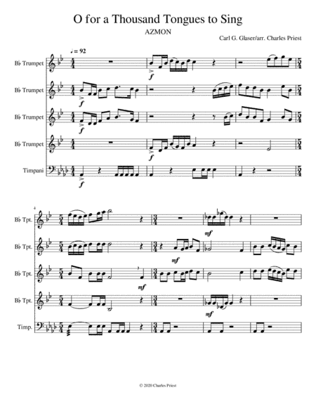 O for a Thousand Tongues to Sing (arr. Charles Priest)