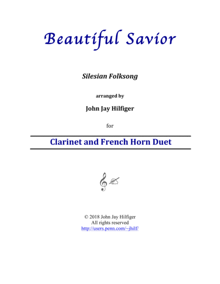 Beautiful Savior for Clarinet and Horn (arr. John Jay Hilfiger)