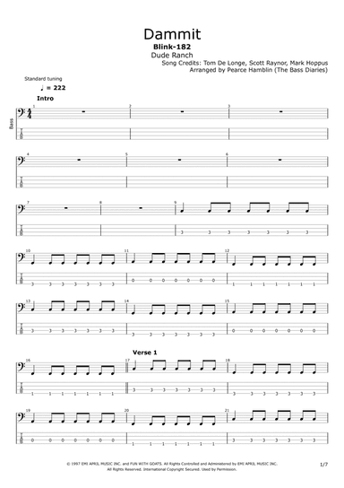Dammit (arr. The Bass Diaries)