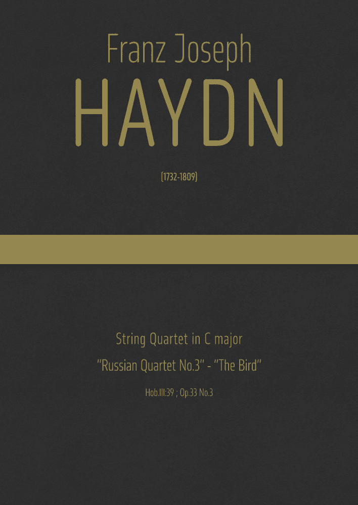 Haydn - String Quartet in C major, Hob.III:39 ; Op.33 No.3 · "Russian Quartet No.3 - The Bird" (arr. J.G. Cucó Barber)