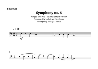 Symphony no. 5 - 1st movement (theme) (arr. Rodrigo Faleiros)