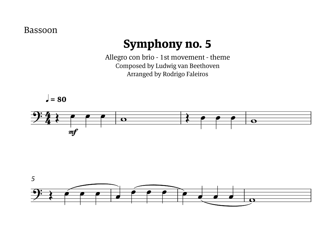 Symphony no. 5 - 1st movement (theme) (arr. Rodrigo Faleiros)