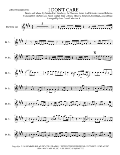 I Don't Care (arr. Jose Daniel Morales A.)