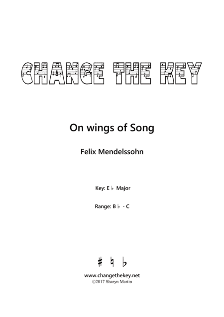 On wings of Song - Eb Major (arr. Change the Key)