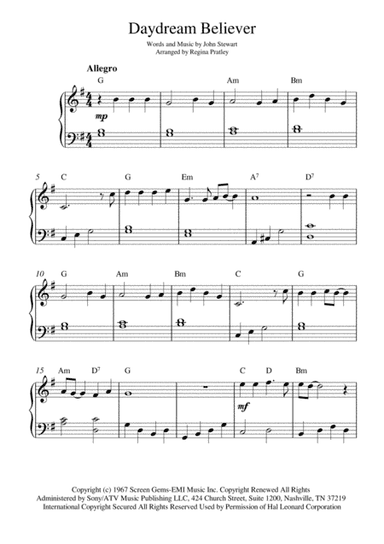 Daydream Believer (arr. Regina Pratley)
