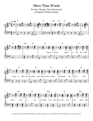 More Than Words (arr. Renny Gamarra)