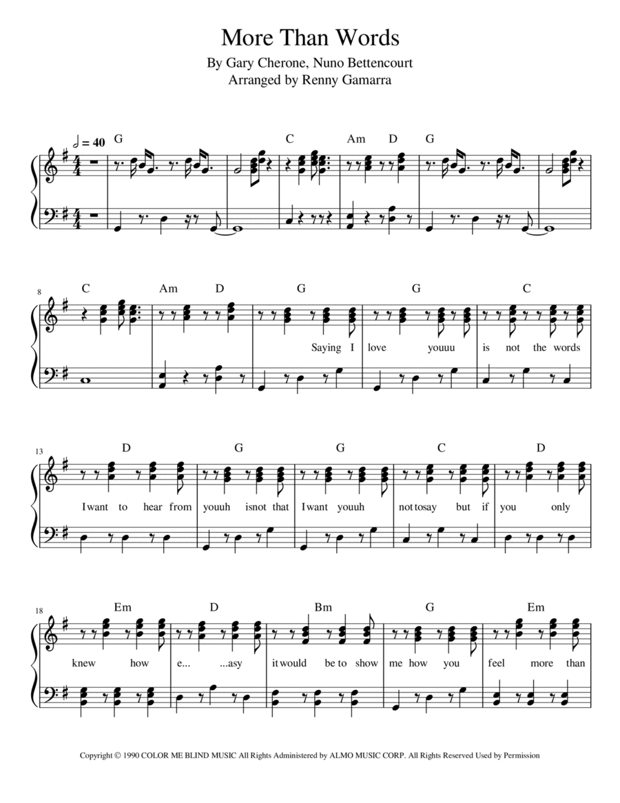 More Than Words (arr. Renny Gamarra)