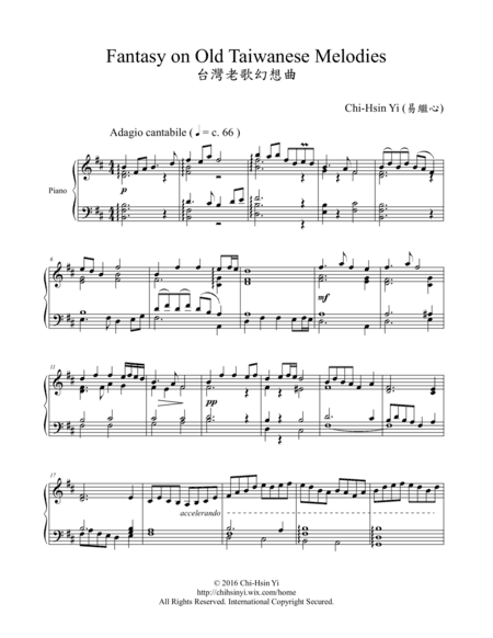 Fantasy on Old Taiwanese Melodies