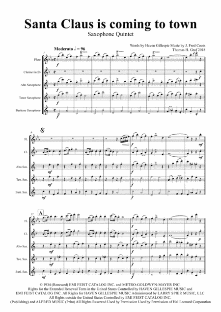 Santa Claus Is Comin' To Town (arr. Thomas H. Graf)