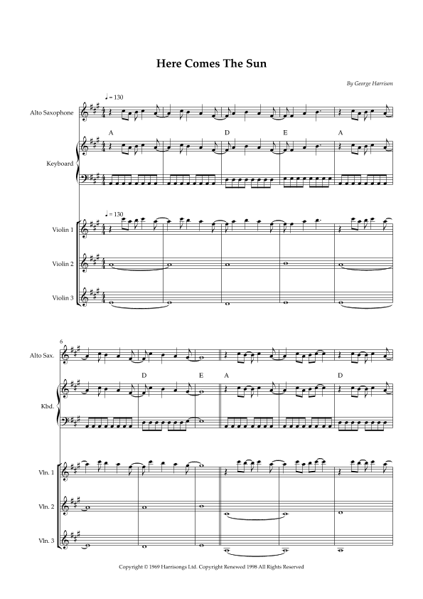 Here Comes The Sun (arr. Wesley Souza Silva)