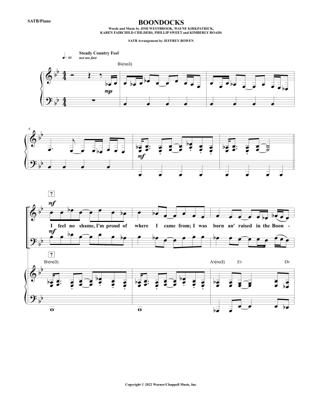 Boondocks (arr. Jeffrey Bowen)