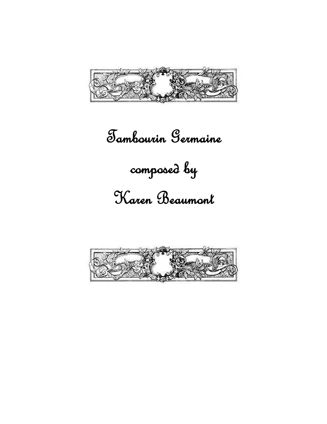 Tambourin Germaine (manuals only)
