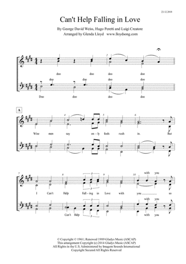 Can't Help Falling In Love (arr. Glenda Lloyd)