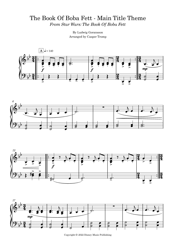 The Book Of Boba Fett Main Title Theme (arr. Casper Tromp)