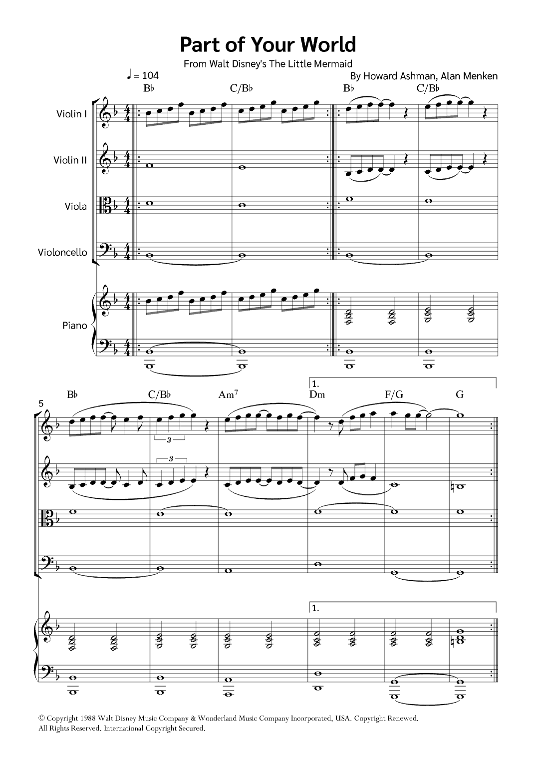 Part Of Your World (reprise) (arr. Jackson Spindler)