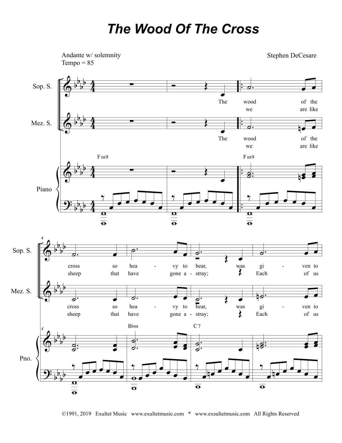 The Wood Of The Cross (2 solos with SAB)