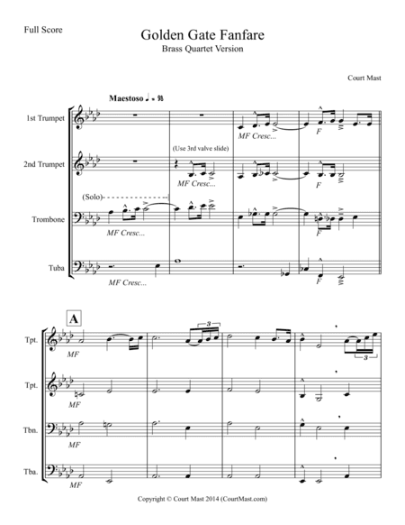 Golden Gate Fanfare - Brass Quartet Version