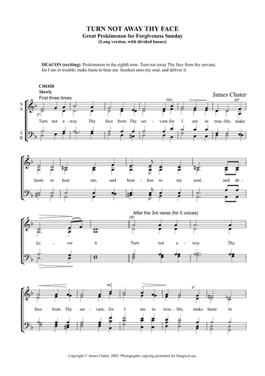 Turn not away Thy face