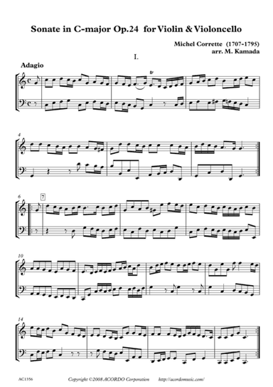 Sonate in C-major Op.24 for Violin & Violoncello (arr. Mikio Kamada)
