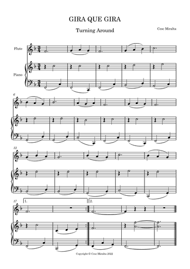 GIRA QUE GIRA Fl & Pno