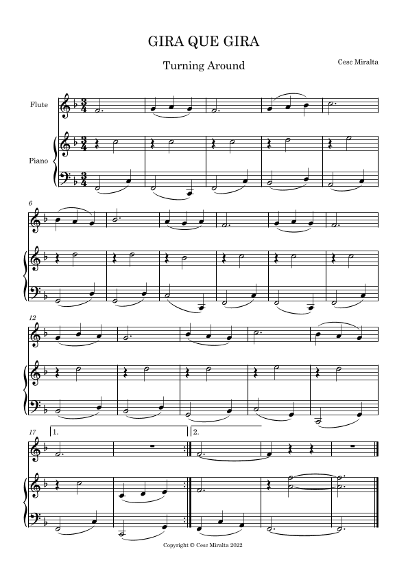 GIRA QUE GIRA Fl & Pno