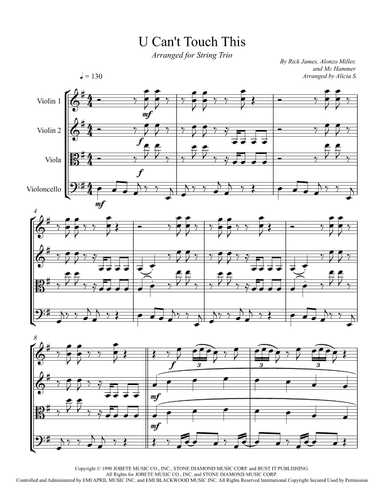 U Can't Touch This (arr. Alicia S.)