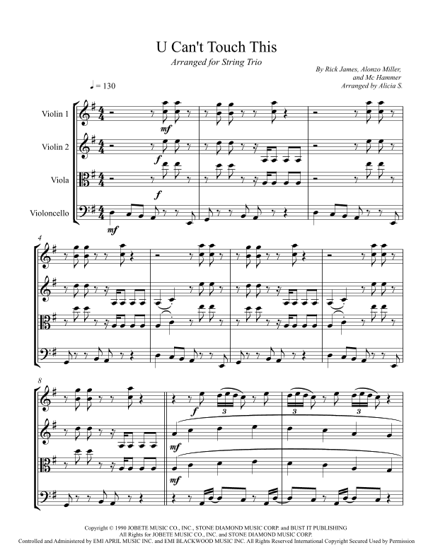 U Can't Touch This (arr. Alicia S.)