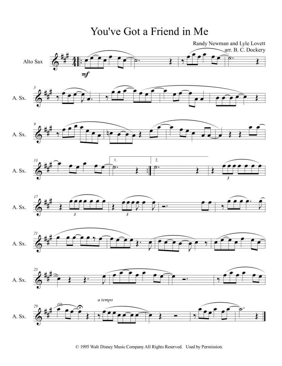 You've Got A Friend In Me (arr. B. C. Dockery)