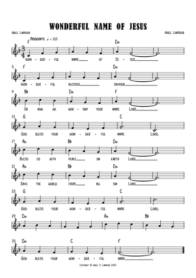 WONDERFUL NAME OF JESUS